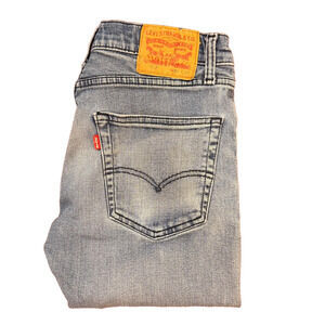 Levis 502 Jeans Mens 30x30 Premium Big E Straight Stretch Blue Denim Light Wash